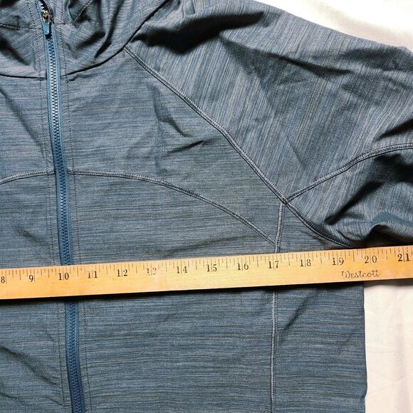 Athleta Womens Medium Racer Running Free Jacket Blue Hooded Lightweight - Picture 13 of 16
